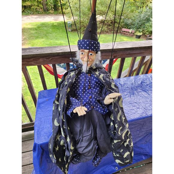 Vintage Puppet Wizard Marionette Merlin Large 3’ Sorcerer Magician Spencers 36" - Picture 1 of 5